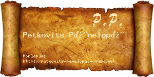 Petkovits Pénelopé névjegykártya